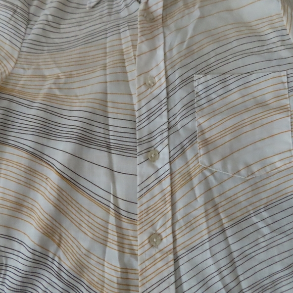 VTG H.I.S. Button Up Shirt striped press free Small 14-14.5 Rare USA dagger - Picture 2 of 7